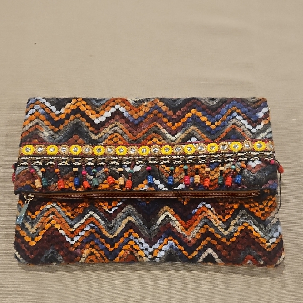 Noatd Multicolor Chevron Crochet Clutch